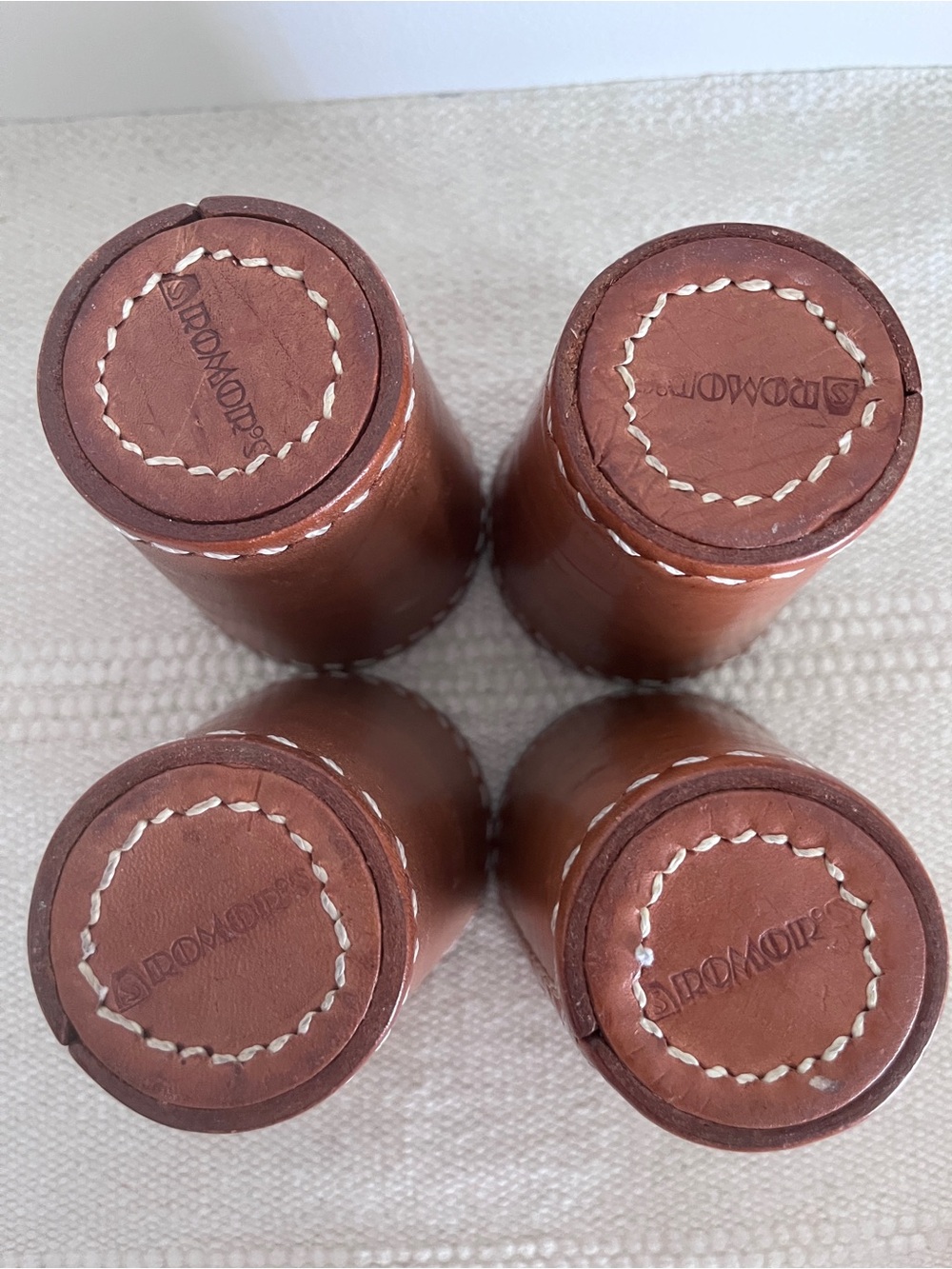 Romor’s Chilean Saddlery Leather Dice Cups Set of 4 - Picture 3 of 7